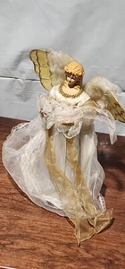 Árbol de Navidad de vacaciones estilo fibra óptica ángel 14" árbol topper años 90 - Imagen 1 de 5