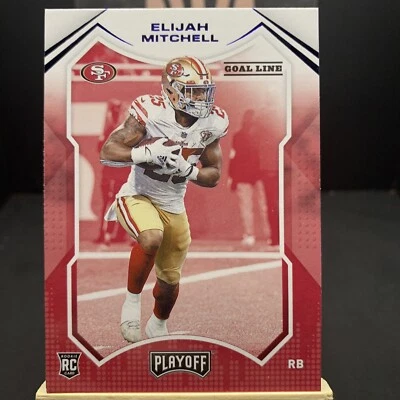 2021 Panini Playoff Rookies Goal Line Elijah Mitchell Eli #292 Rookie RC 49ers - Image 1 of 2
