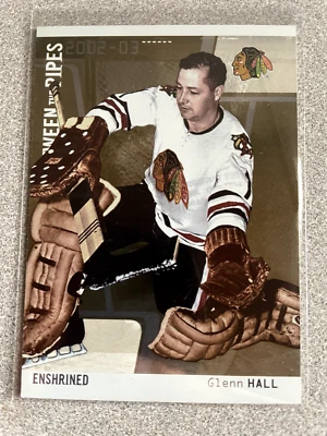 2002-03 ITG Be A Player Glenn Hall Between the Pipes Enshrined Gold Card #117 - Image 1 of 2