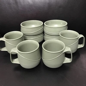 Aladdin Allure 4 Bowl and 4 Mug Harvest Green USA Temp-Rite Insulated Plastic - Imagen 1 de 9