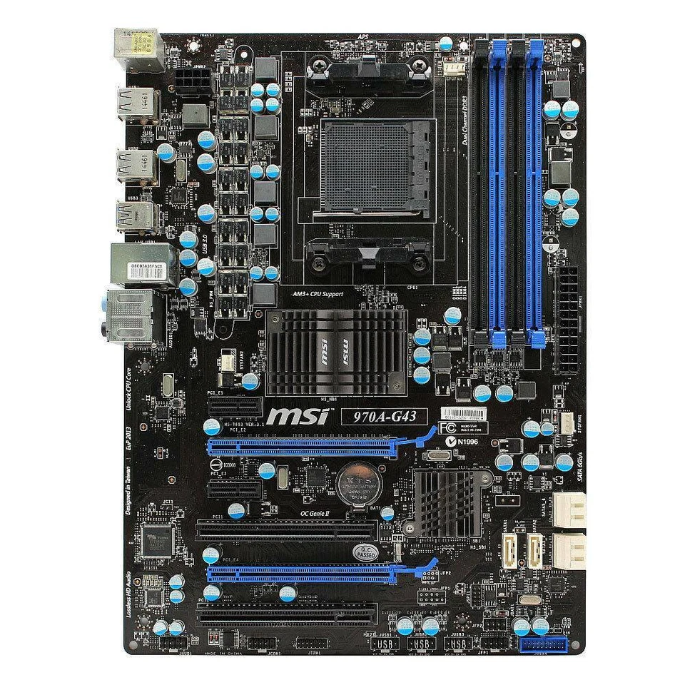 FOR MSI 970A-G43 Motherboard MS-7693, Socket AM3+, AMD 970 Chipset, DDR3 Memory - Image 1 of 1
