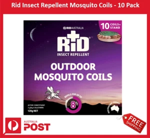 New Rid Insect Repellent Outdoor Mosquito Coils - 10 Pack up to 8hrs + Free Ship - Picture 1 of 2