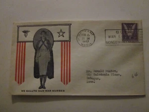 WWII US 1943 SPOKANE WASHINGTON Patriotic CACHET WE SALUTE OUR WAR NURSES - Picture 1 of 3