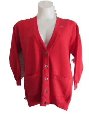 SJB Sport St Johns Bay 3/4 рукав красный кардиган куртка размер Med новый с ярлыками винтажный - Изображение 1 из 4
