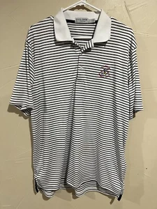 US Open Polo Shirt Mens Large 2020 Winged Foot Blue Striped Stretch Golf Golfing - Picture 1 of 10