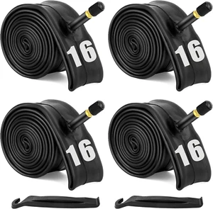 4 Pack 16"/ 20"/ 24"/ 26" X1.75/1.95/2.10/2.125 Bike Tubes with 2 Tire Levers, B - Picture 1 of 8