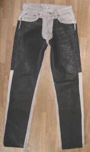 Unique " Levi `S 501 " Jeans / Levis en Gris Avec Cuir Env. W28 " / L32 "