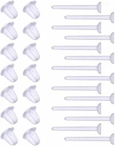 200Pcs Flat Rubber Earring Backs And Plastic Posts Comfortable Jewelry Findings - Picture 1 of 8