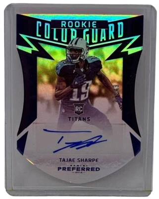 Tajae Sharpe 2016 Preferred Rookie Blue Color Guard Die Cut Auto /49 Titans #295 - Image 1 of 3
