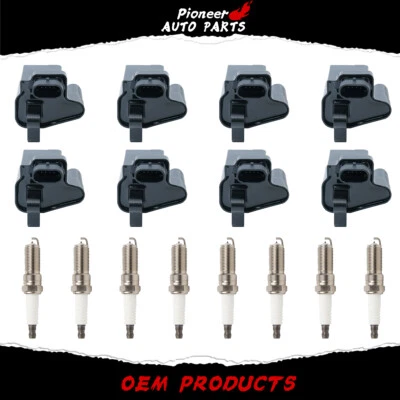 8PCS Ignition Coil+Spark Plug for Chevy GMC Yukon 4.8L 5.3L 6.0L 8.1L UF271 D581 Foto 1 de 4