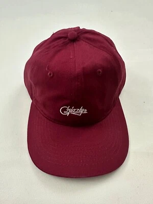 Gorra de béisbol ajustable roja con logotipo de cinta de agarre Grizzly talla única Foto 1 de 4