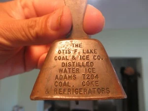 The Otis & Lake Coal & Ice co. Adams, copper bell with bottle opener handle - Picture 1 of 7