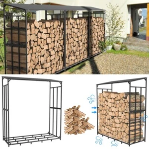 Außen Brennholzregal Kaminholzregal Feuerholzregal Brennholzlager Metall 300kg - Bild 1 von 12