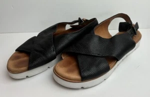 Gentle Souls by Kenneth Cole Kiki BLACK Leather Slingback Sandals Size 9 - Picture 1 of 6