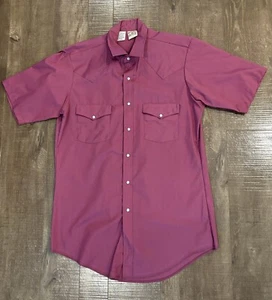 Vintage Western Frontier Shirt Men Medium Purple Pearl Snap Rodeo Rancher D2 - Picture 1 of 5