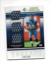2009 SP THREADS Rookie Threads Triple Swatch AARON CURRY RC ( Seahawks) #110/199 - Picture 1 of 2