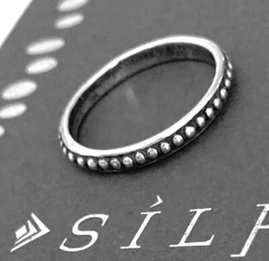 SILPADA Sterling Silver BEADED Band Ring~One From Set #R0593~Size 10~RETIRED~NEW - Picture 1 of 4