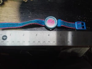 1988 Ultra Rare Blue & Pink Flik Flak by Swatch Watch for Boys and Girls 80s - Imagen 1 de 4