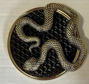 Bath & Body Works HALLOWEEN GOTHIC COILED GOLD SNAKE Textured Candle LID 3-D NEW - Picture 1 of 6