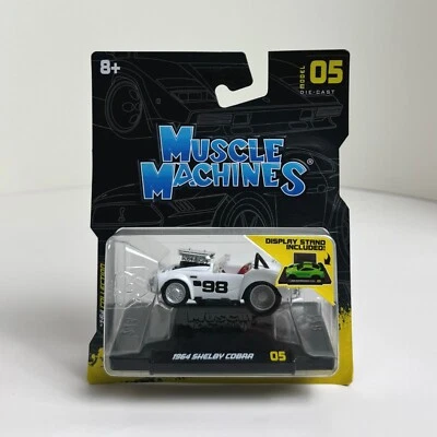 1964 Shelby Cobra #98 White w Red Interior 1/64 Diecast Car Muscle Machines - Image 1 of 3