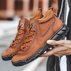 Casual Shoes Leather Vintage Men's Ankle Boots Outdoor Lace up Men Western Boots