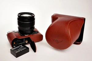 Genuine real Leather Full Camera Case bag for FUJIFILM X-T30 X-T20 X-T10 Open B - Picture 1 of 9