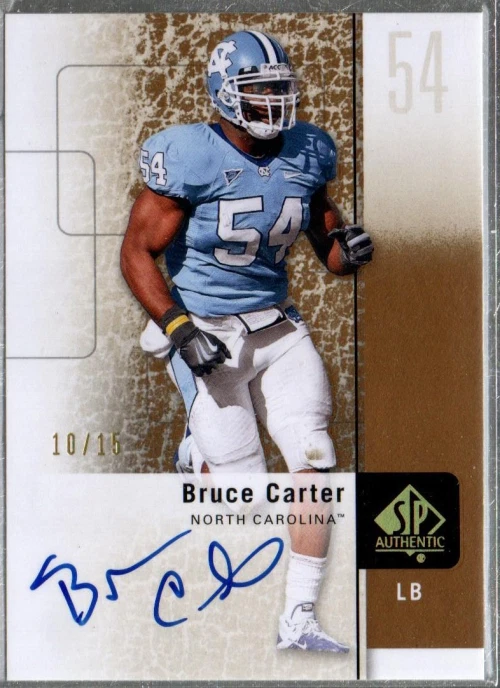 2011 SP Authentic Autographs Gold #12 Bruce Carter Auto /15  - Image 1 of 1