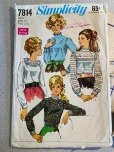 Vintage Simplicity Sewing Pattern 7814 – Misses’ Blouse - Picture 1 of 1