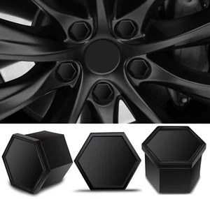 Juego de 16 cubiertas de pernos de tuerca de rueda de aleación 4 tapas de bloqueo universales 19 mm negras - Imagen 1 de 7
