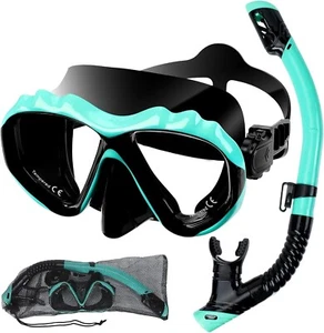 Scuba Diving Mask Tempered Glass Lens Swim Goggles Snorkeling Panoramic - Picture 1 of 7