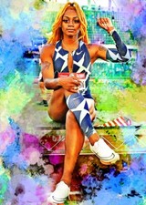Sha'Carri  Trackstar  5/5 ACEO Art Print Card By.Marci