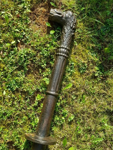 Antique-Italian Late 17th Century Wrought Iron Wolf Head Water Fountain Spout Cover