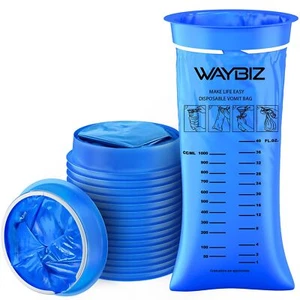 Vomit Bags 60 Pack 1000 ml, Non-Transparent Disposable Barf Bag, Throw Up & E... - Picture 1 of 5