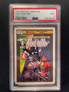 1990 IMPEL MARVEL UNIVERSE #127 PUNISHER VOL 2 #1 1987 1ST APPEARANCE PSA 9 MINT - Picture 1 of 2