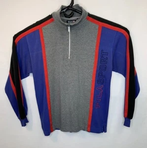 Vintage Fila Sport Men’s Medium M 100% Cotton 1/4 Zip Pullover Sweater Shirt - Picture 1 of 8