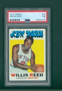 1971 Topps Basketball Card - #30 Willis Reed, PSA 7 NM - Picture 1 of 2