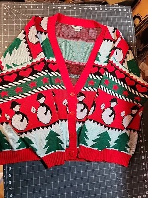 Винтажный кардиган Cabin Creek свитер 24w Cottagecore уродливый рождественский свитер - Изображение 1 из 4