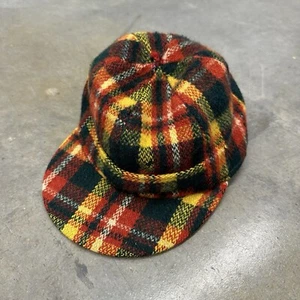 Vintage 50s 60s Mackinaw Wool Cap Hat Size 7 1/4 Plaid - Picture 1 of 6