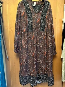 Mode von Heine Damen A-Linie Kleid Knielang Langarm schoko sand Gr. 40(7) - Bild 1 von 7