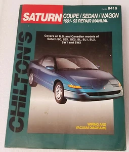 1991 1992 1993 SATURN COUPE SEDAN WAGON REPAIR MANUAL BY CHILTON 400+ PAGES 8419 - Bild 1 von 12