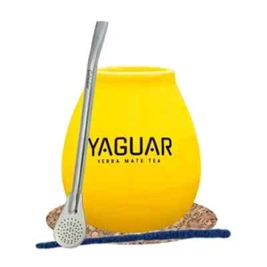 Mate Tee Set Mate Becher Kalebasse Gelb 350 ml + Bombilla - Bild 1 von 5