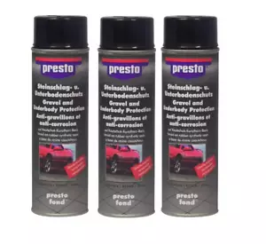 3x 500 ml Presto Steinschlag & Unterbodenschutz Spray Schwarz UBS 306024 - Bild 1 von 5