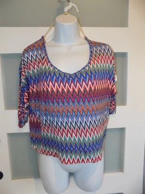 Полный наклон многоцветный с плеча укороченный рубашка размер L женщин - Изображение 1 из 3