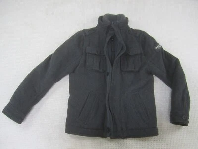 Abercrombie Fitch Jacket Mens Large Gray Wool Military Overcoat Quilt Lined - Image 1 of 4