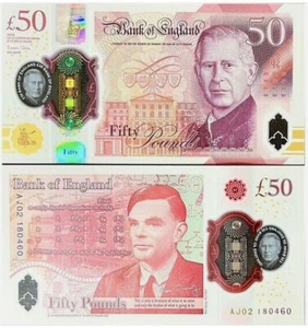 GROSSBRITANNIEN UK ENGLAND 50 Pfund 2023 2024 P 401 Charles III NEU UNC Banknoten - Bild 1 von 2