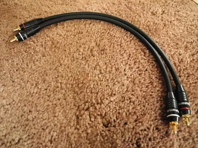 MOGAMI 1' PAIR  CABLES, NAKAMICHI RCA'S , HAND CRAFTED "REAL SOUND" - Image 1 of 4