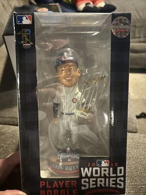 Bobblehead Forever Collectibles Kris Bryant (#17) Chicago Cubs 2016 Serie Mundial Foto 1 de 4