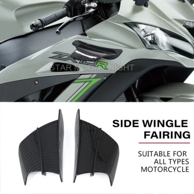 For Kawasaki ZX-14R ZX-10R ZX-6R ZX 4R ZX-4RR Ninja H2 SX Side Winglet Spoiler - Image 1 of 4