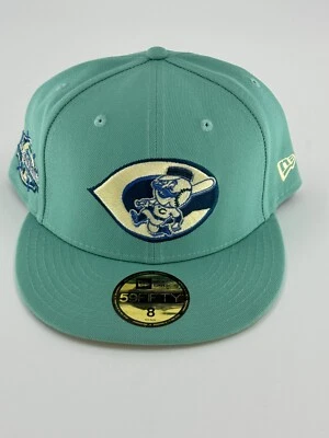 New Era Reds Beach Glass 59FIFTY amarillo azulado UV sombrero ajustado para hombre talla 8 NUEVO Foto 1 de 2