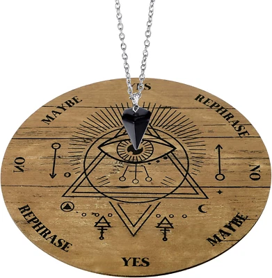 JETEC Wooden Pendulum Board Dowsing Divination Pendulum Witchcraft Altar Supplies with